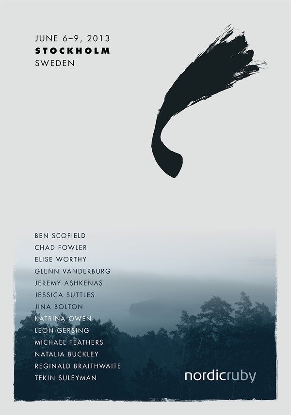 Nordic Ruby poster #calligraphy #zen #ruby #stockholm #poster #blue #conference #japan