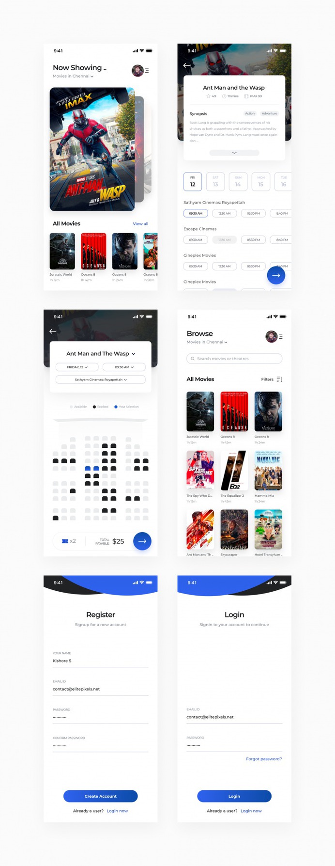 Movie Booking App Freebie | Day 222/365 – Project365