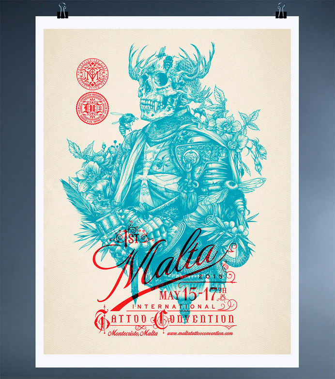 Dagger & Co. by Chad Michael #print #tattoo #poster #overprint #skull