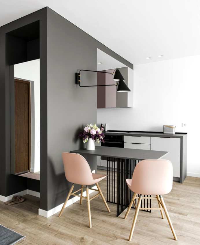 Small Studio Apartment With Feminine Design - InteriorZine #decor #interior #home