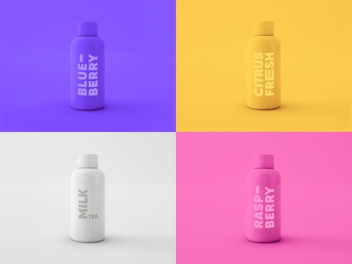 Fruit Mix Packaging branding design food beverage design beverages bottle design product design drinks raspberry milk citrus blueberry bottles bottle packaging package beverage packaging beverage product