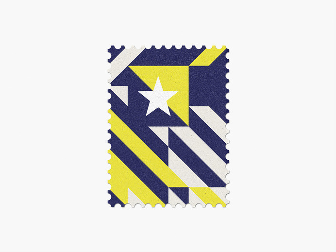 Bosnia-Herzegovina #stamp #graphic #maan #geometric #illustration #minimal #2014 #worldcup #brazil