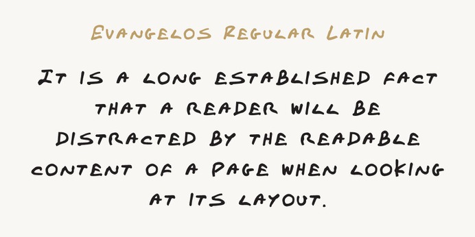 Evangelos typeface (font) designed by Thoma Kikis. Teknike.com - #evangelos #typeface #font #kikis #thomakikis #handwriting #greek #latin #cyrillic #teknike