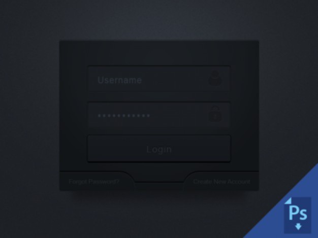 Dark login box Free Psd. See more inspiration related to Box, Login, Dark and Horizontal on Freepik.