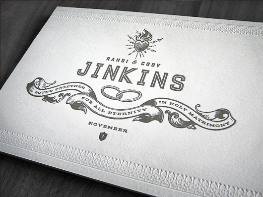 Letterpress Wedding Invitation by Curtis Jinkins #wedding #card #letterpress #invite