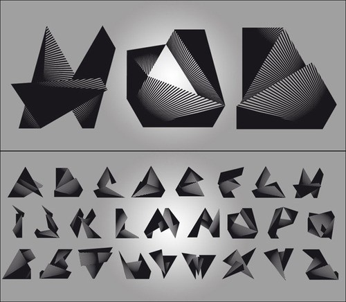 bbee08881842ed50eca37a6d2fd5c423_L.jpg (500×436) #lines #black #geometric #digital #letter #linear #type #angular #typography