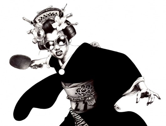 Ball-point pen illustrations by Hakuchi | Abduzeedo | Graphic Design Inspiration and Photoshop Tutorials #hakuchi