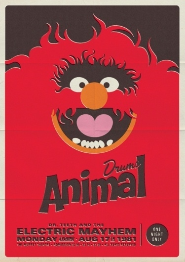 Retro Muppet Concert Posters | Michael De Pippo #post #illustration #muppets #poster #animal