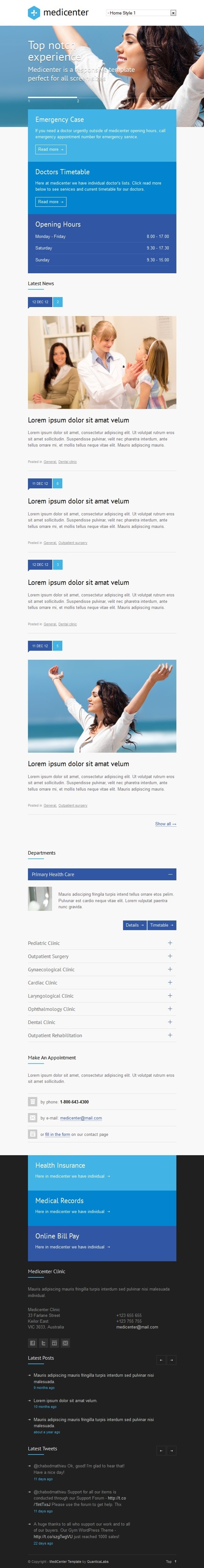 MediCenter – Responsive Medical Health Template on #layuot