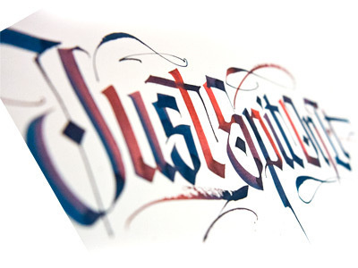 wide brush w/ different colors at ends #calligrapfy #type #color