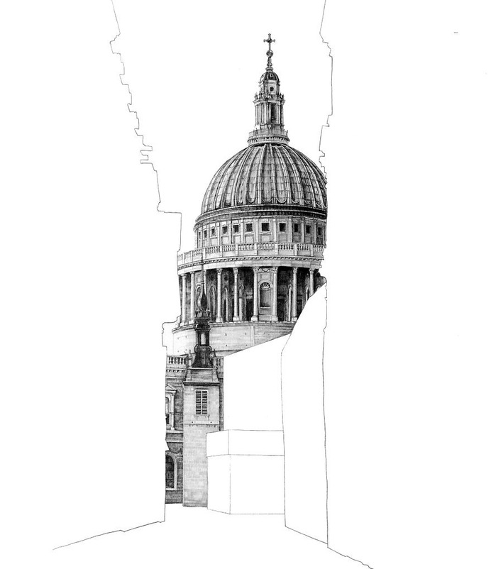 01-St-Paul-Cathedral-London-Minty-Sainsbury-Architectural-Street-and-Building-Drawings-www-designstack-co