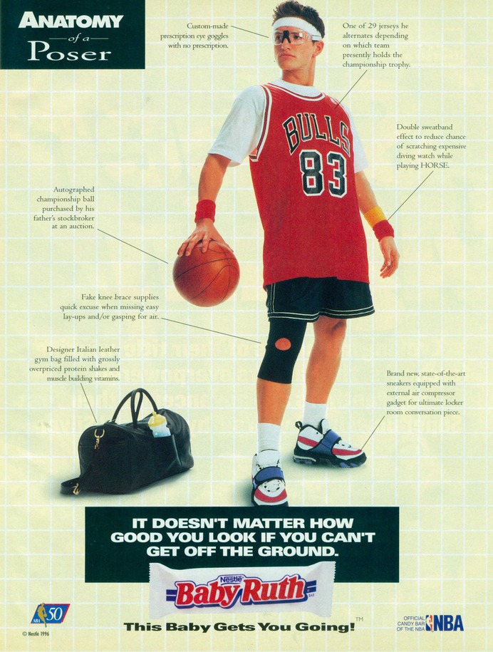 Retro Sports Ad #88, Baby Ruth, NBA, Sports Illustrated January 20, 1997.