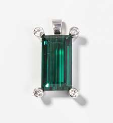 Tourmaline And Diamond Pendant