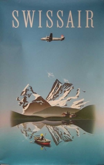 swissair-14.jpg (600×947) #swissair #illustration #poster #lake #mountains