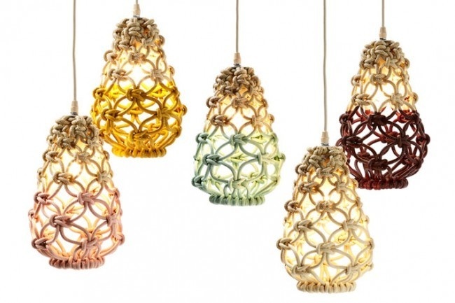 Macrame pendant lights