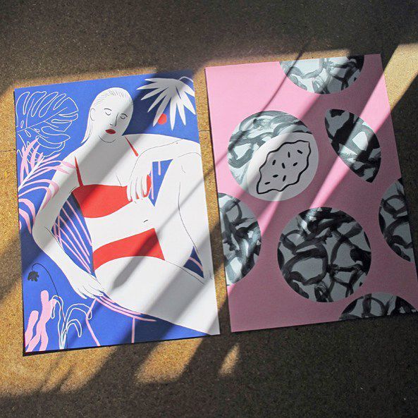 fresh from the press to @tictail showroom Stockholm💫#posterart #fineartprints #freshfromthepress #illustration #illustagram #pop #popart #hellospring #hellosunshine #stockholm #tictail #carolinloebbert