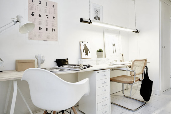 White & other colors #interior #in #workplace #design #of #home #the #street #middle