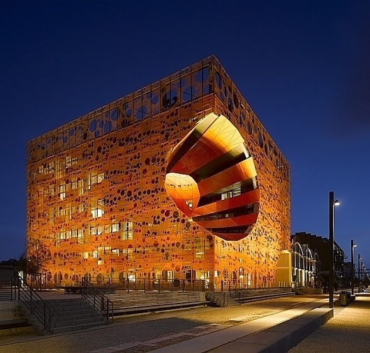 Orange Cube, France by Jakob + Macfarlane | blueverticalstudio #orange #architecture #cube #modern