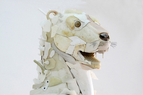 Beach Trash Used to Create Life Sized Animal Sculptures | PICDIT #sculpture #animal #color #art