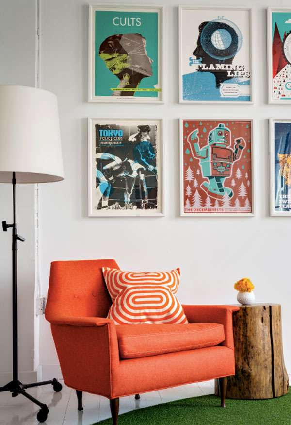 Welcome to the Law Offices of Fun, Quirky, and Whimsical in main interior designCategory #law #pillow #armchair #posters #interior #office
