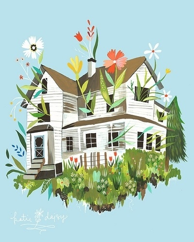 tumblr_m3asg1apcj1qclyefo1_400.jpg (JPEG Image, 400 × 500 pixels) #illustration #house #flowers