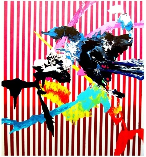 but does it float #bright #pattern #stripes #color #paint #splatter