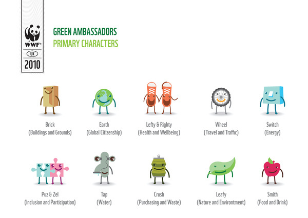 WWF Green Ambassadors #branding #design #illustration #wwf #ambassadors #character #green