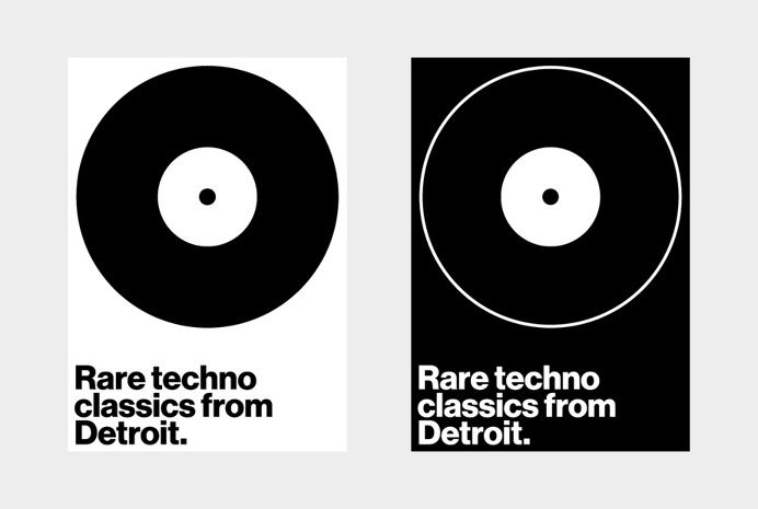 Rare techno classics from Detroit. #graphic #design #poster #gif #artwork #music #flyer #swiss #modernist #minimal
