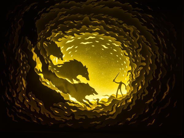 this isn't happiness™ Peteski #cut #wolves #illustration #light #paper