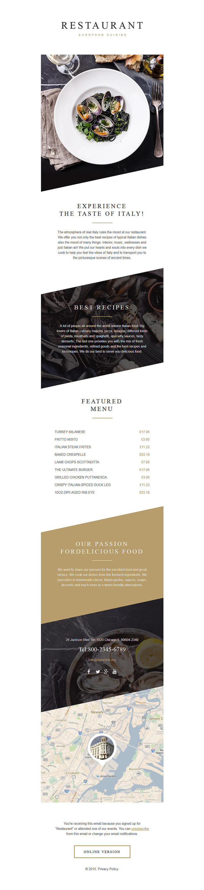 Restaurant Cafe Responsive Newsletter Template