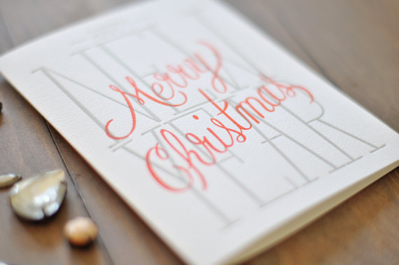 Merry Christmas Happy New Years Letterpress by WednesdayPress #christmas #card #letterpress