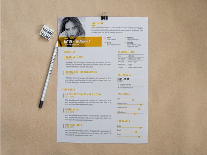 Free Creative Corporate Resume Template for Job Seeker
