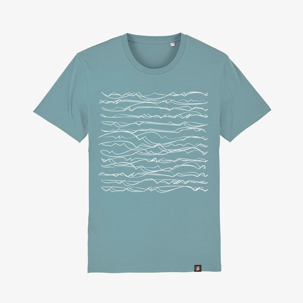 tee-shirt vague bleu graphique minimaliste