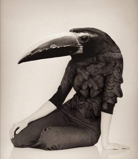 Sara Lindholm #fashion #female #black #bird