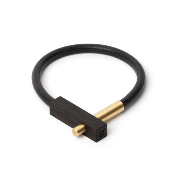 #Minimalist #wood #leather #brass #bracelet #jewelry made by Makework in Toronto