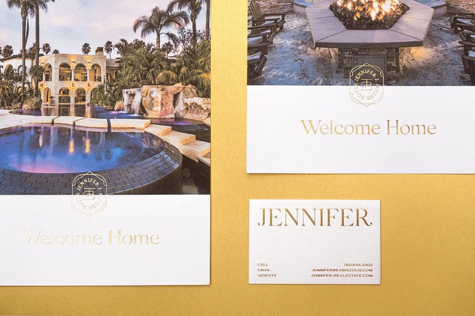 JENNIFER Corporate Design - Mindsparkle Mag Mubien Studio designed the branding for JENNIFER, a San Diego luxury residential real estate agent working for Pacific Sotheby's and specializing in areas of Rancho Santa Fe, Del Mar, Solana Beach, and La Jolla. #logo #packaging #identity #branding #design #color #photography #graphic #design #gallery #blog #project #mindsparkle #mag #beautiful #portfolio #designer