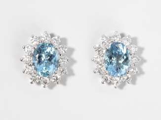Aquamarin-Brillant-Ohrstecker