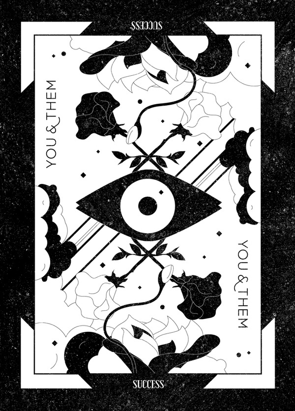 You & Them Tarot Card #blackwhite #design #black #identity #tarot