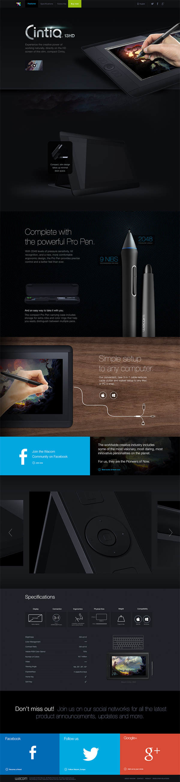 Cintiq13HD Campaign Page on Behance #web