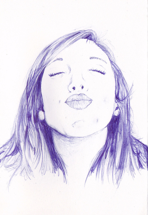 Tumblr #blue #biro #girl #kiss