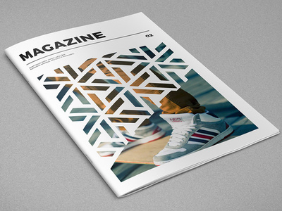 Modern Cool Pattern Magazine. Download here: https://goo.gl/uKt25j #magazine #pattern #photography #minimal #template #brochure