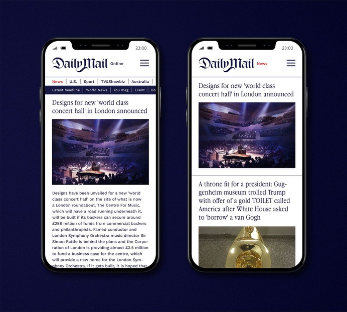 Daily Mail rebranding concept - Mindsparkle Mag I made an experiment and took one of the most well known tabloid of the world and reimagined it in a more sophisticated and clean way. Taking it back to their origins when they were a serious conservative newspaper. #logo #photography #identity #branding #design #color #photography #graphic #design #gallery #blog #project #mindsparkle #mag #beautiful #portfolio #designer
