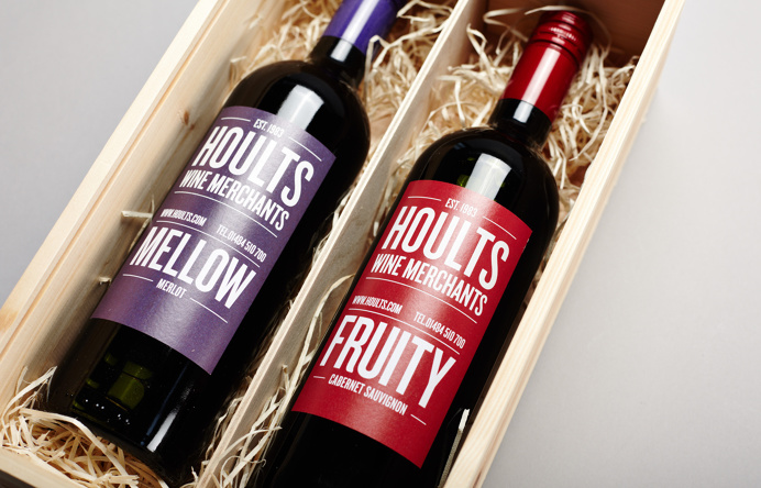 Hoults Wine Merchants branding by A.N.D. Studio