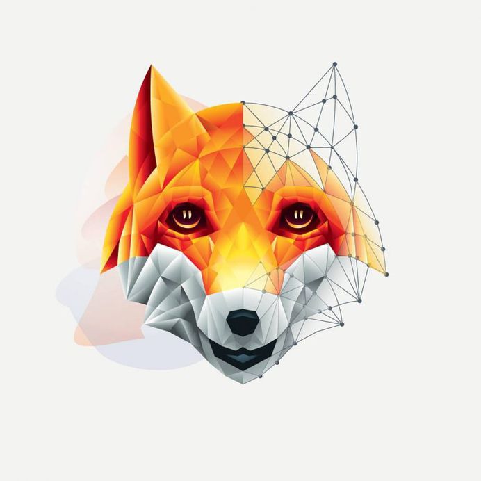 Puppyfox logo. This is a poster version for puppyfox store