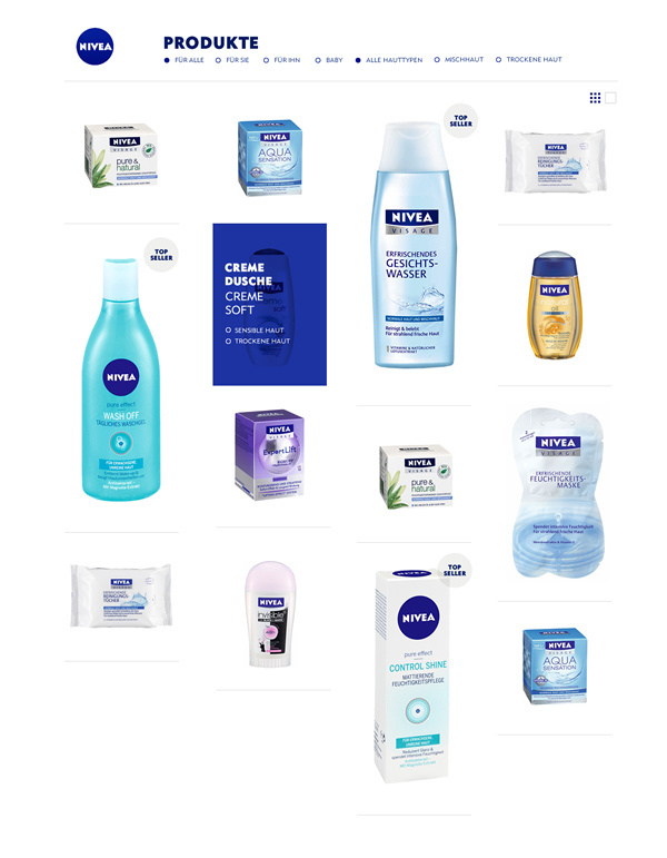 NIVEA / Productsection on Behance #design #nivea #layout #web #beauty