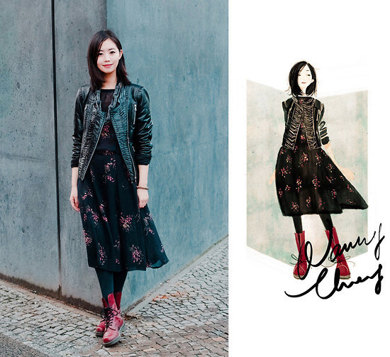 Marc Cain Jacket, Dr. Martens Boots #fashion #illustration #photography #woman