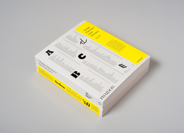 Younger than Jesus Artist Directory #yellow #alphabet #editorial