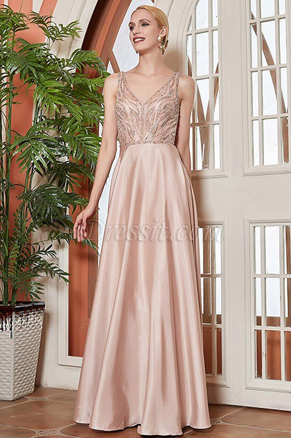 eDressit New Chic V-Cut Beadeded Long Party Evening Dress (00202446)