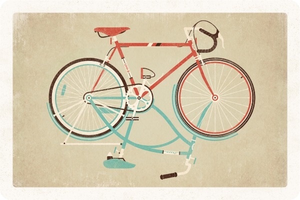 DKNG Postcard #print #dkng #bike #illustration