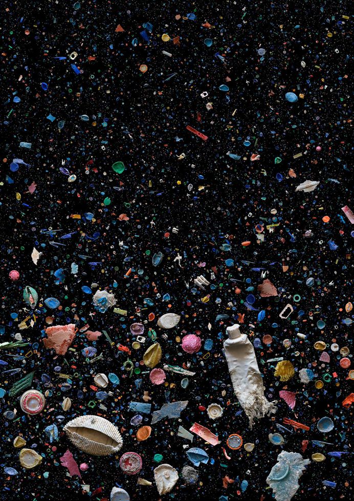 Mandy Barker Arranges Rainbows of Plastic Trash Swirling in the Ocean